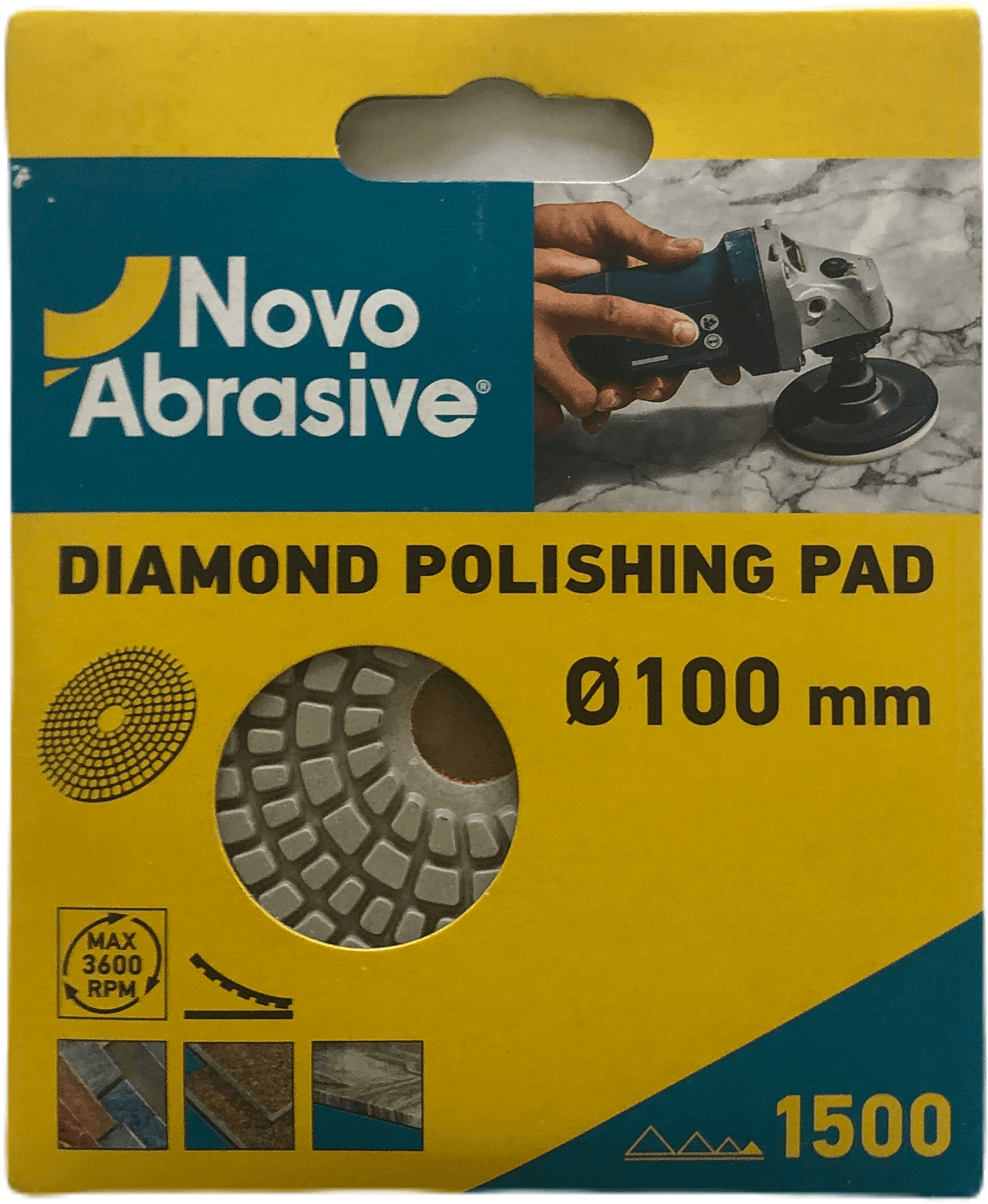 Диск алмазний полірувальний NovoAbrasive 100 мм, Р1500
